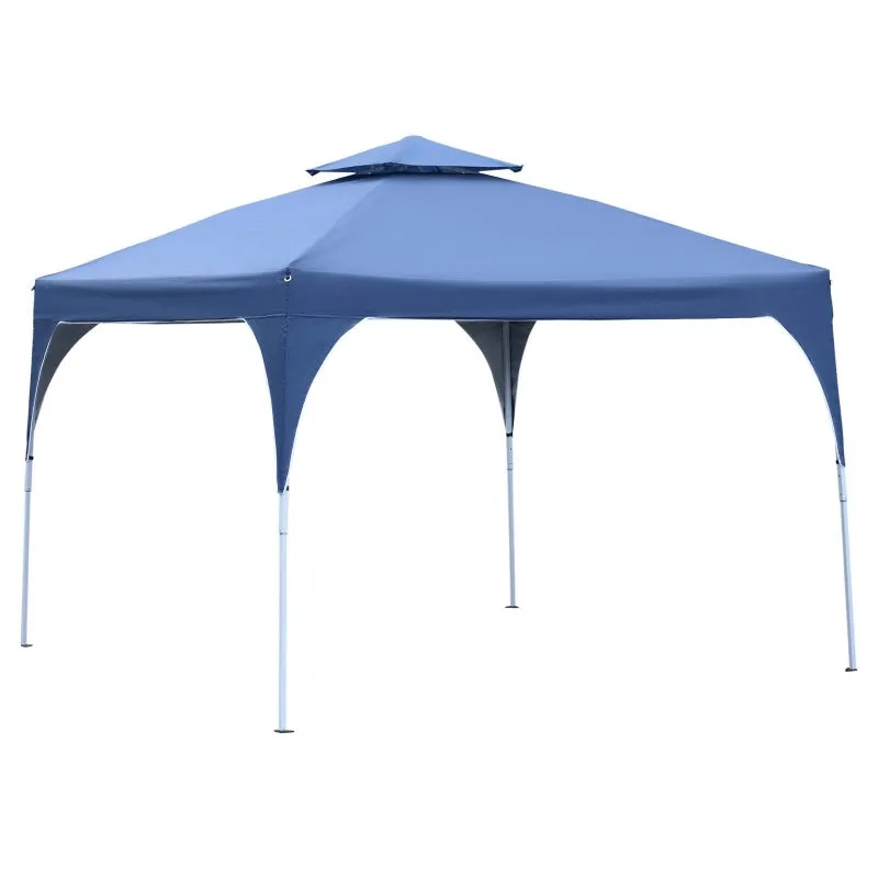 10x10 ft Easy Outdoor Pop Up Party Tent with Carrying Bag -  Blue