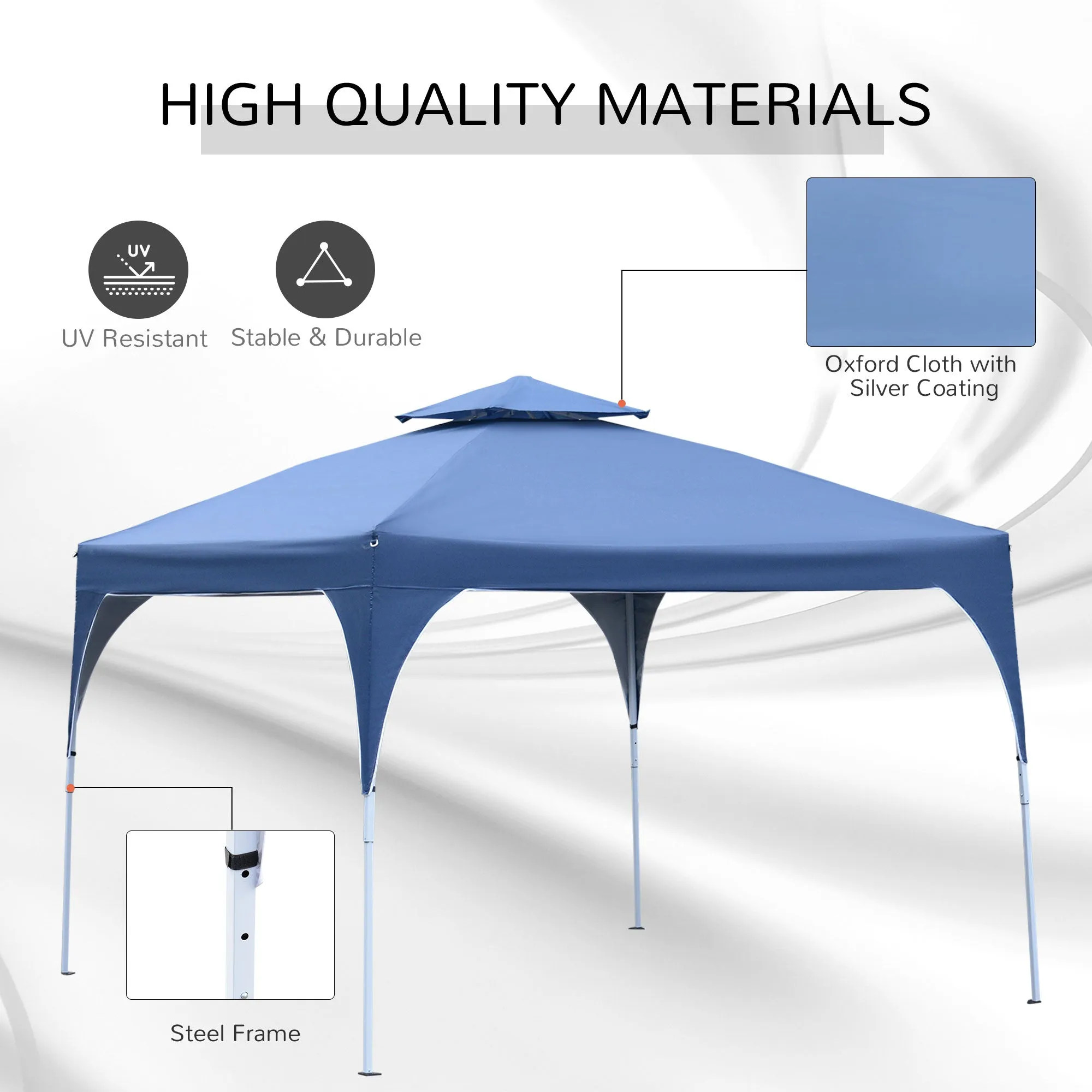 10x10 ft Easy Outdoor Pop Up Party Tent with Carrying Bag -  Blue