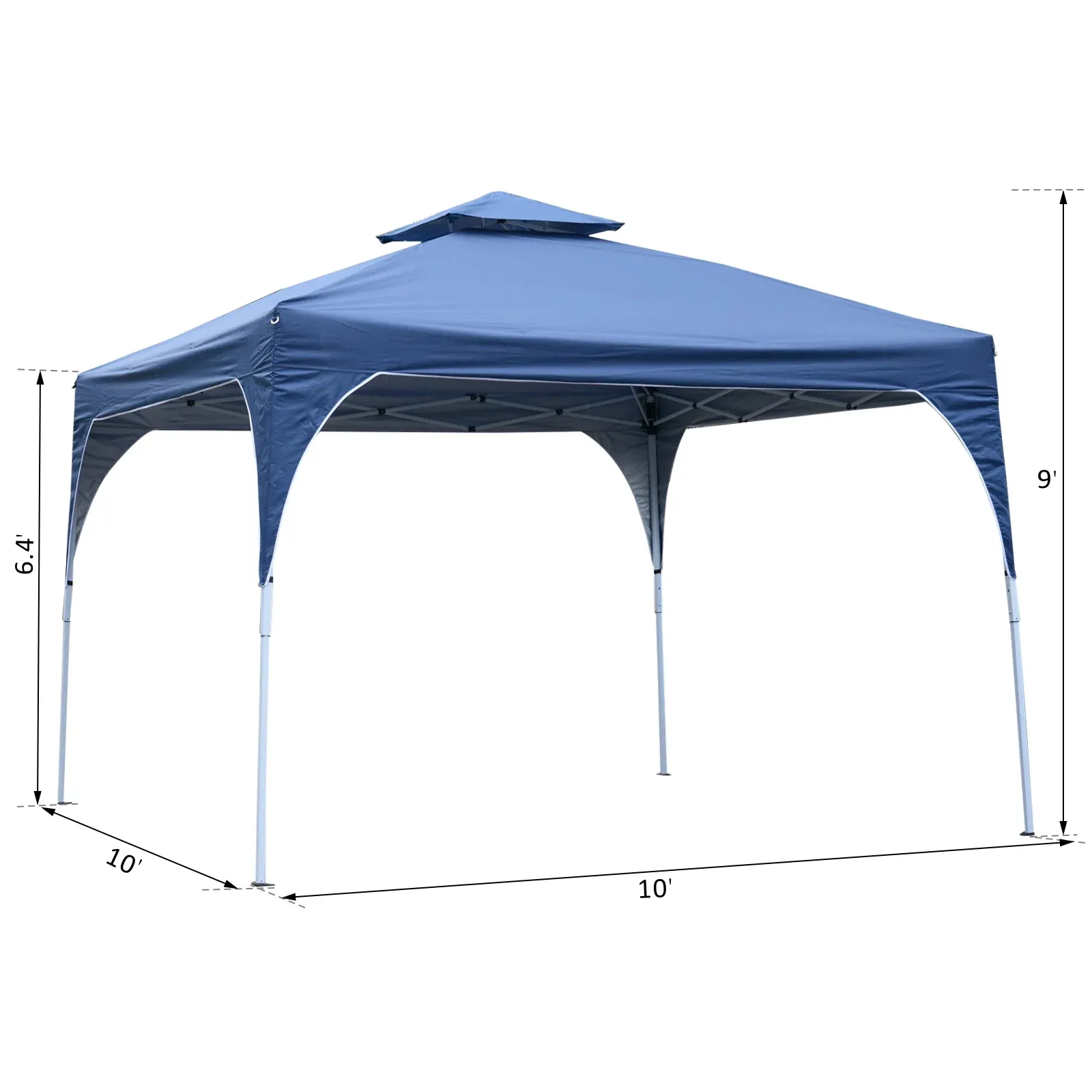 10x10 ft Easy Outdoor Pop Up Party Tent with Carrying Bag -  Blue