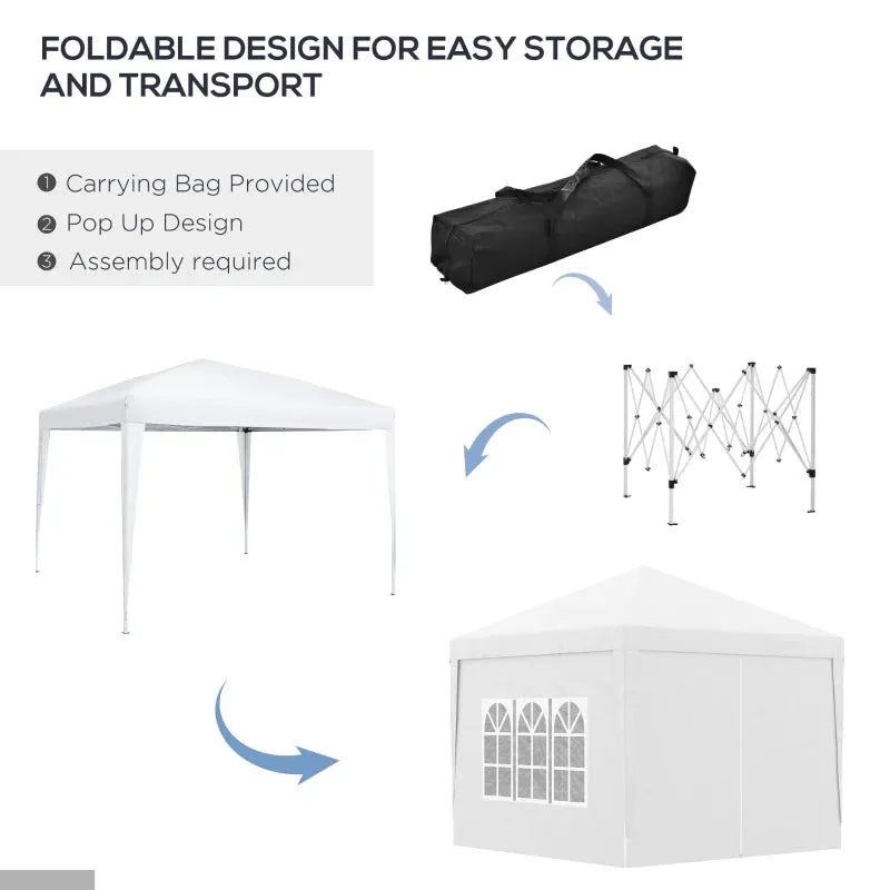 10'x10' Outdoor Pop Up Party Tent - White