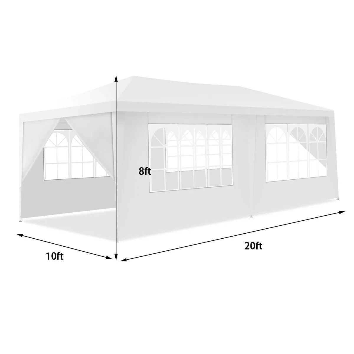 10x20 ft. 6 Sidewalls Canopy Tent with Carry Bag