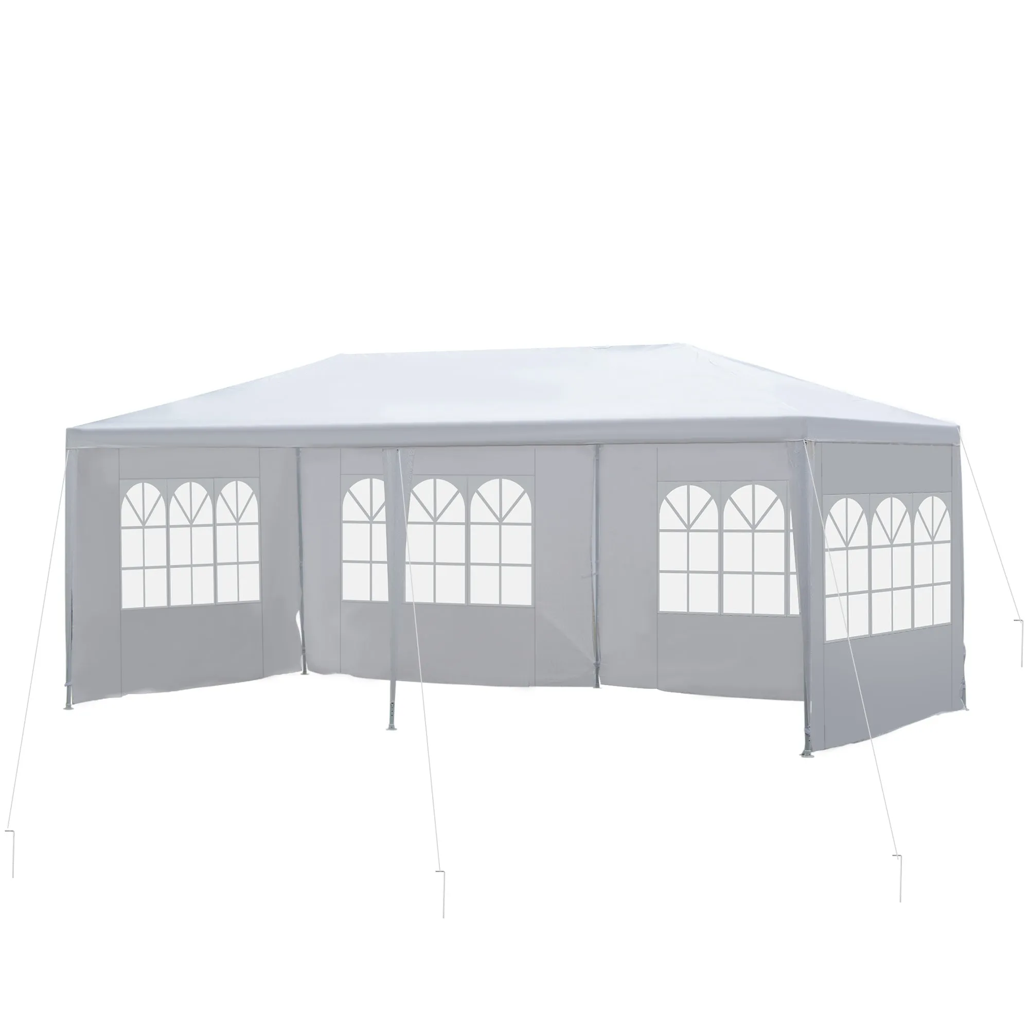 10x20 ft Gazebo Canopy Tent with 4 Removable Window Side Walls - White