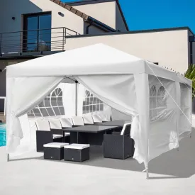 10x20 ft Pop Up Wedding Party 'Pavilion' Canopy Tent with 6 Sidewalls - White