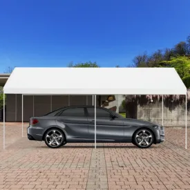 10x20 ft. Steel Frame Portable Car Canopy Tent - White