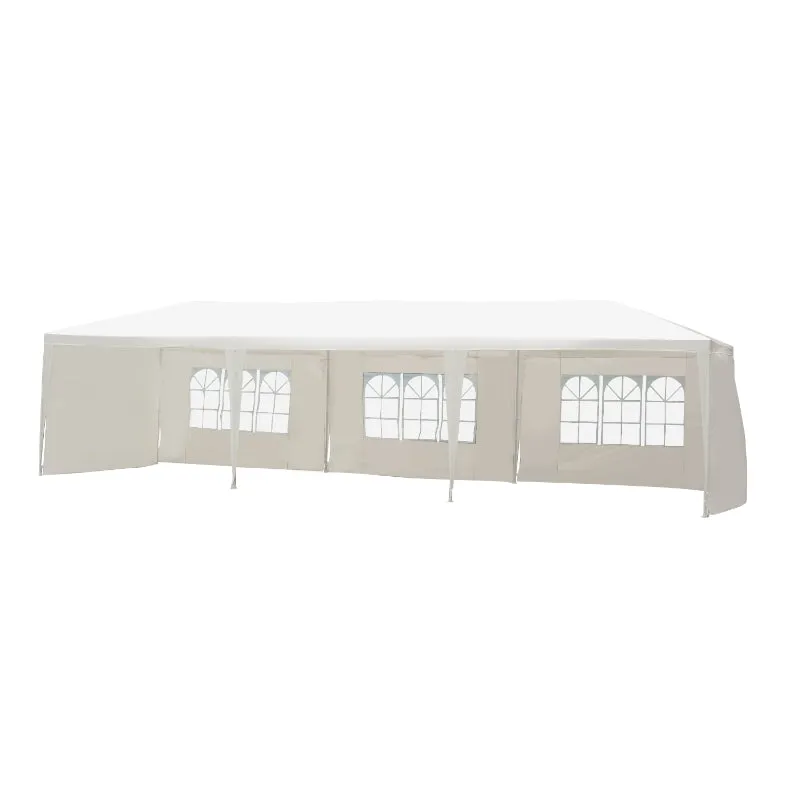 10x30 ft Party Tent Gazebo Canopy with 5 Removable Walls - White