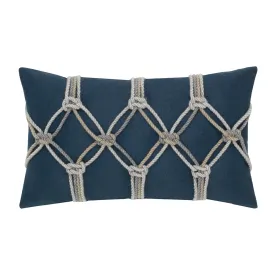 12" x 20" Elaine Smith Pillow  Indigo Rope