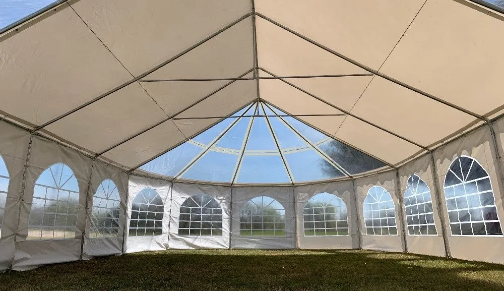 40'x21' PVC Marquee Party Tent with Clear Bay Windows - Fire Retardant