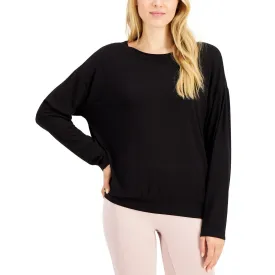 Alfani Women's Super Soft Modal Long-Sleeve Sleep Top In Classic Black, Size XL