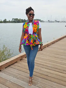 Ankara Sleeveless Peplum Blouse