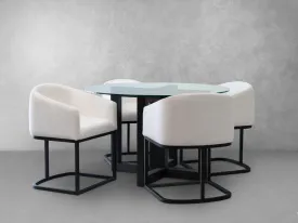 Atlas 5-pc Contemporary Dining Collection with Metal Base Chairs