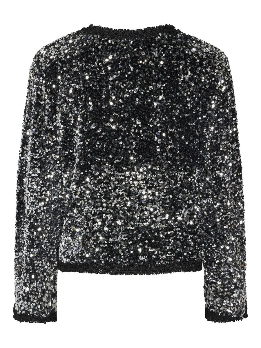 Bow Sequin Jacket (Black)