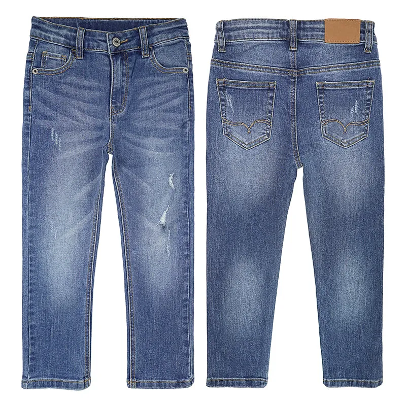 Boy Jeans Kids Elastic Band Inside Ripped Denim Pants