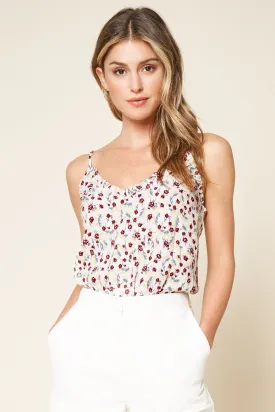 Brookside Floral Print Ruffle Cami