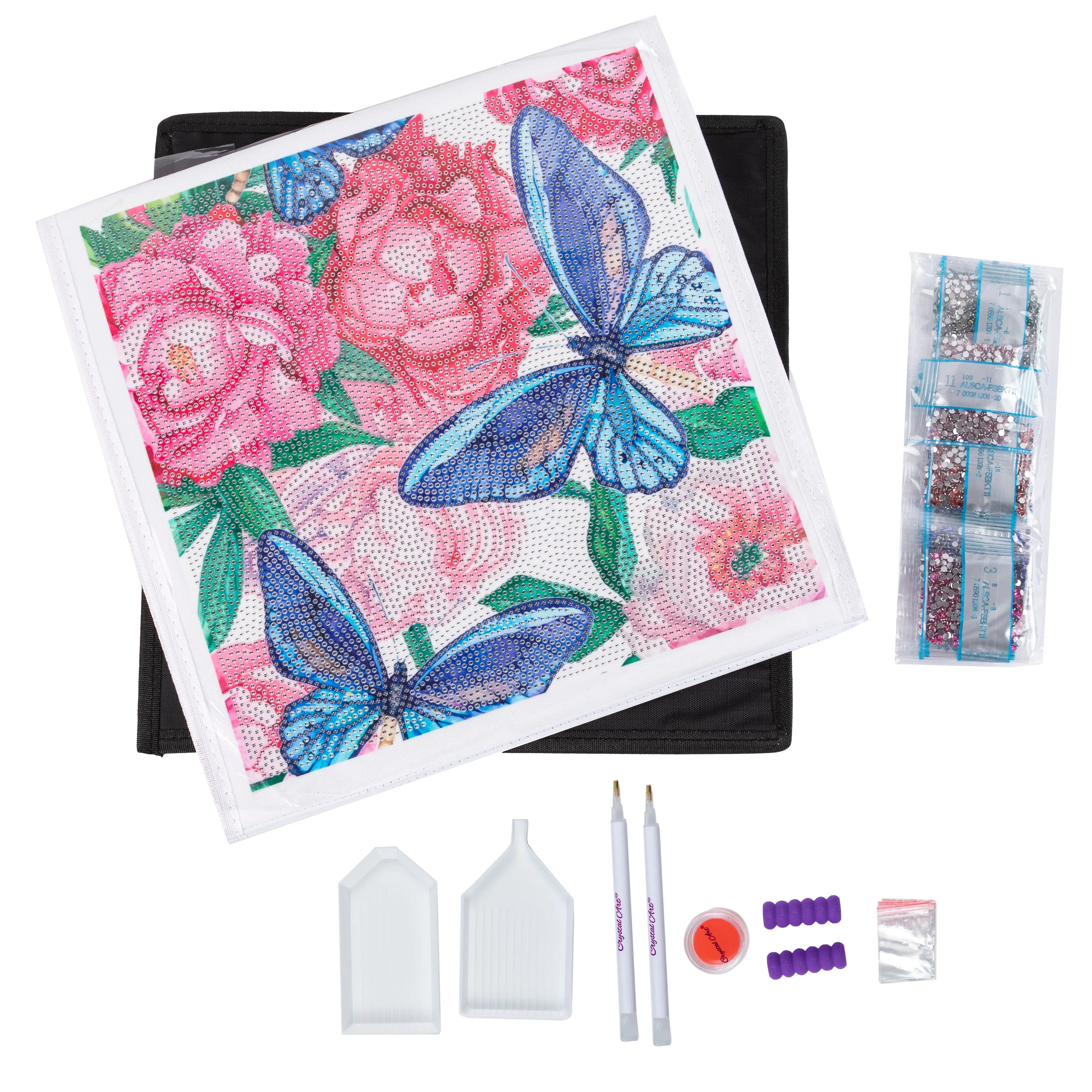 CA-FSBKT11: Crystal Art Folding Storage Box - Butterflies & Peonies