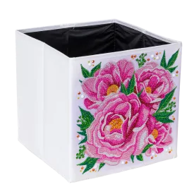 CA-FSBKT8 - Crystal Art Folding Storage Box 30*30cm- Perfect Peonies