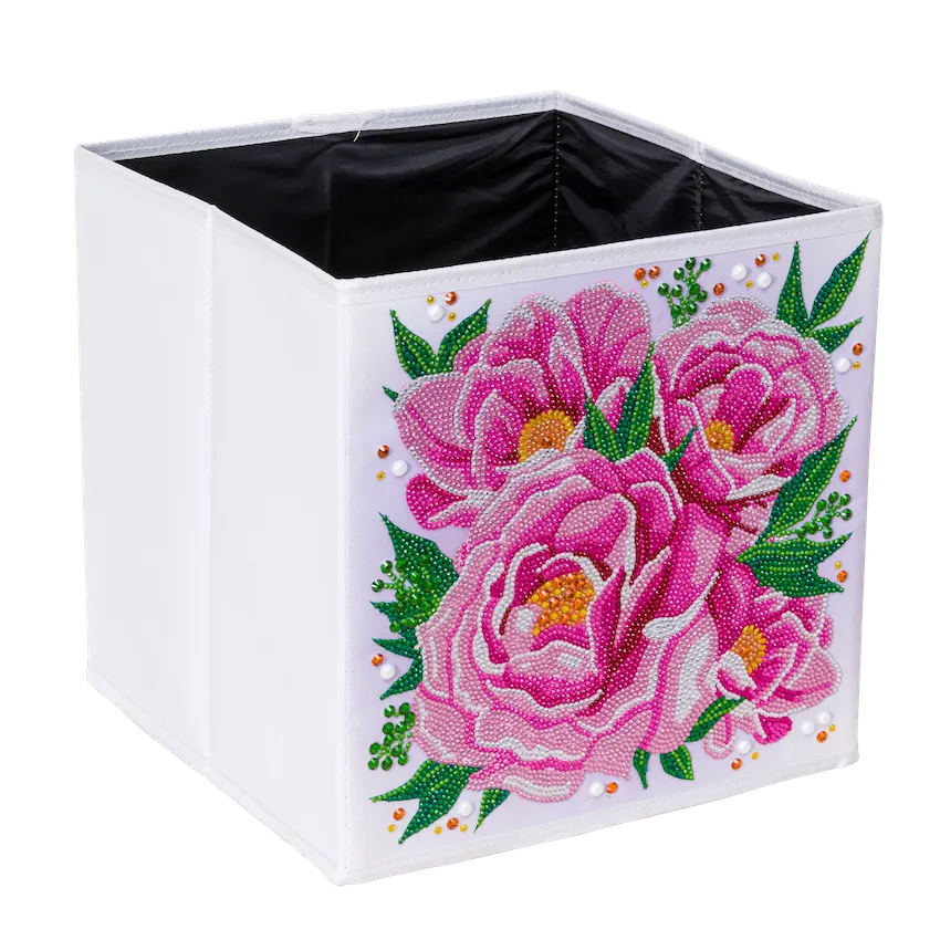 CA-FSBKT8 - Crystal Art Folding Storage Box 30*30cm- Perfect Peonies