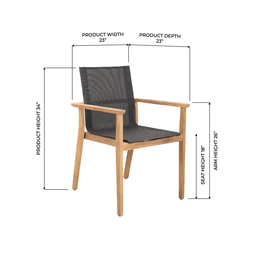 Carmel Slate Dining Arm Chair