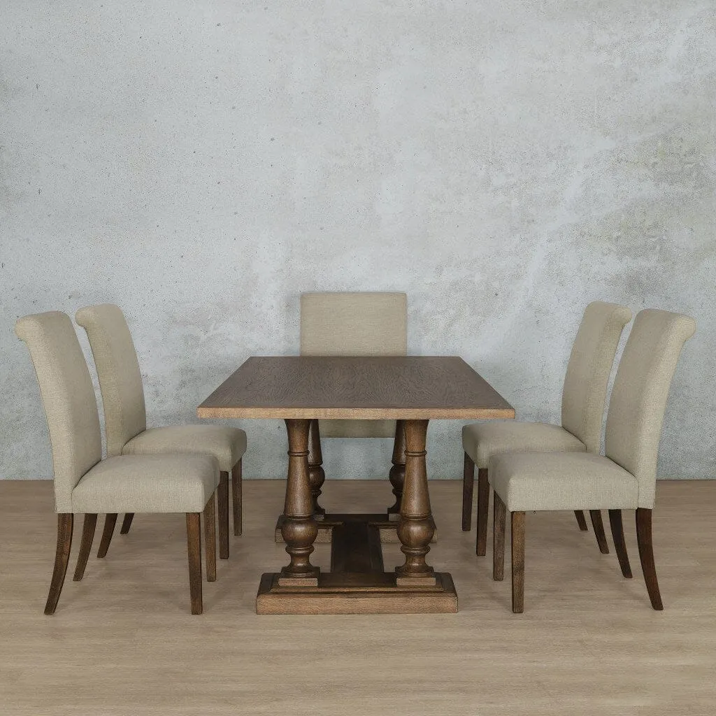 Charlotte Wood Top & Baron 6 Seater Dining Set