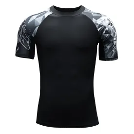 Classic UPF50  Men’s Rash Guard Short Sleeve - Lion Style