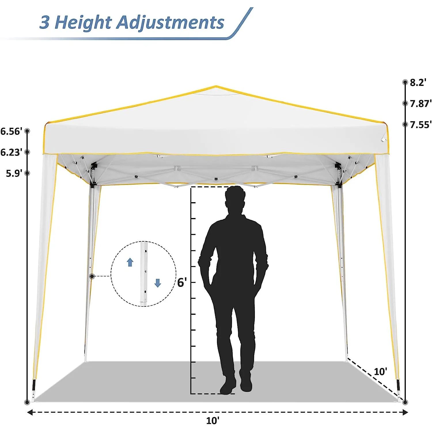 COBIZI 10x10 Pop Up Outdoor Waterproof Commercial Canopy