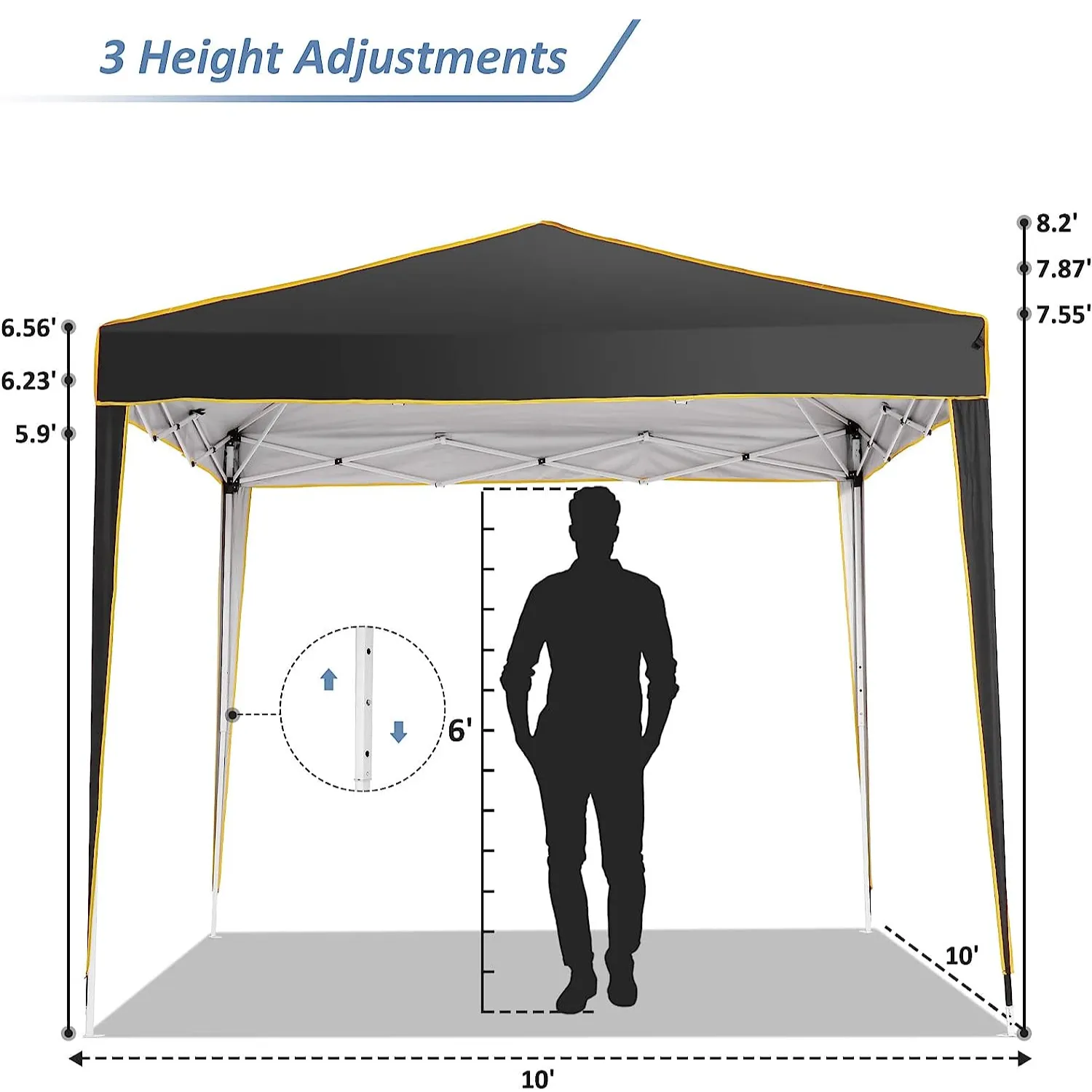 COBIZI 10x10 Pop Up Outdoor Waterproof Commercial Canopy