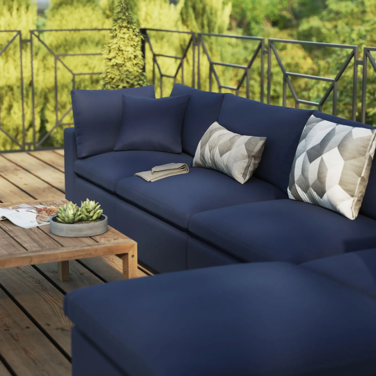 Commix 5-Piece Outdoor Patio Sectional Sofa by Modway