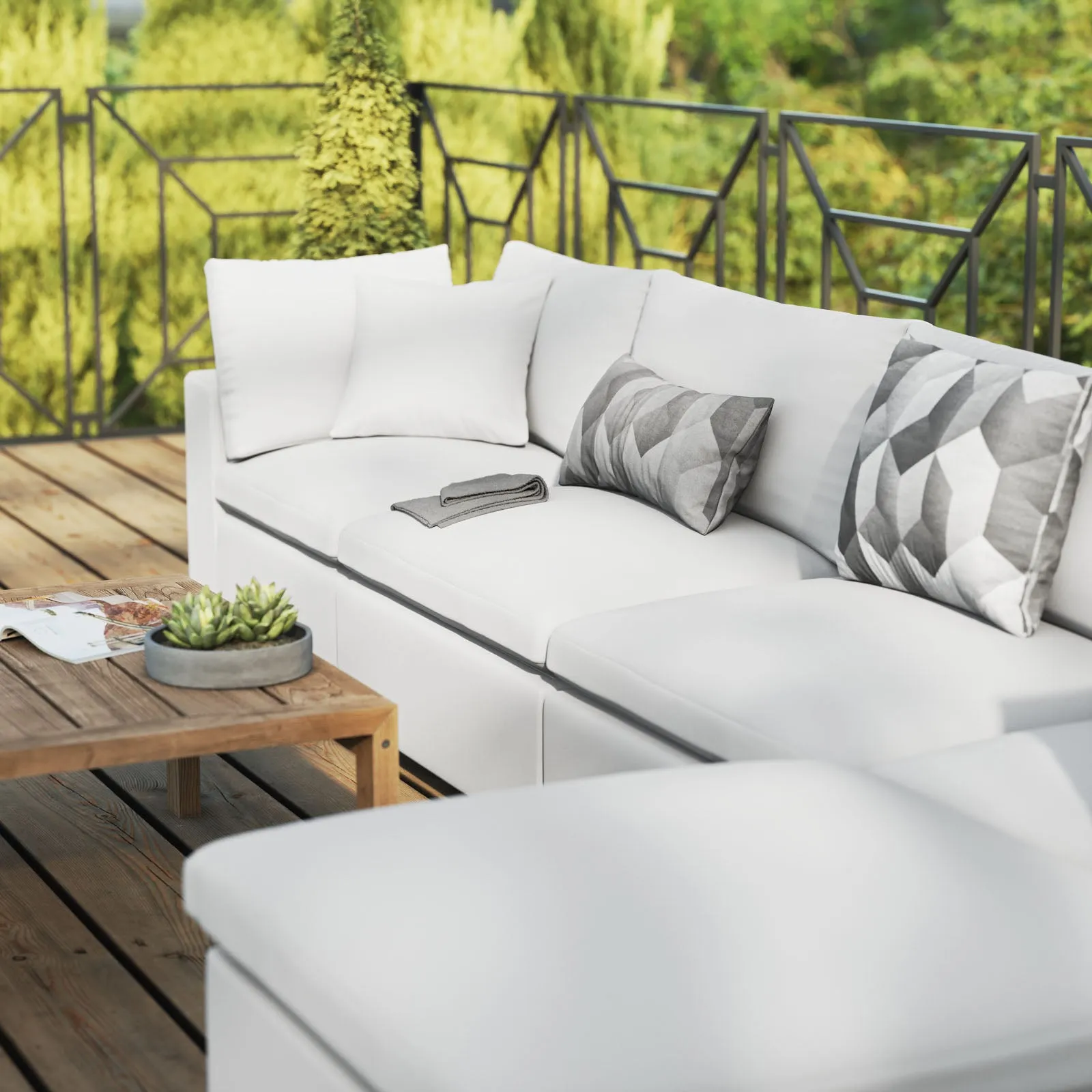 Commix 5-Piece Outdoor Patio Sectional Sofa by Modway