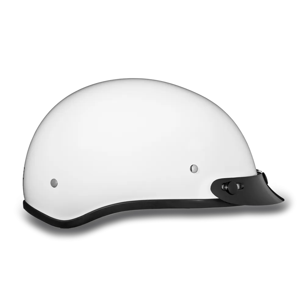 Daytona Skull Cap - Hi-Gloss White - With Visor