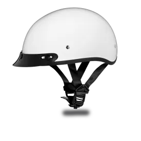 Daytona Skull Cap - Hi-Gloss White - With Visor