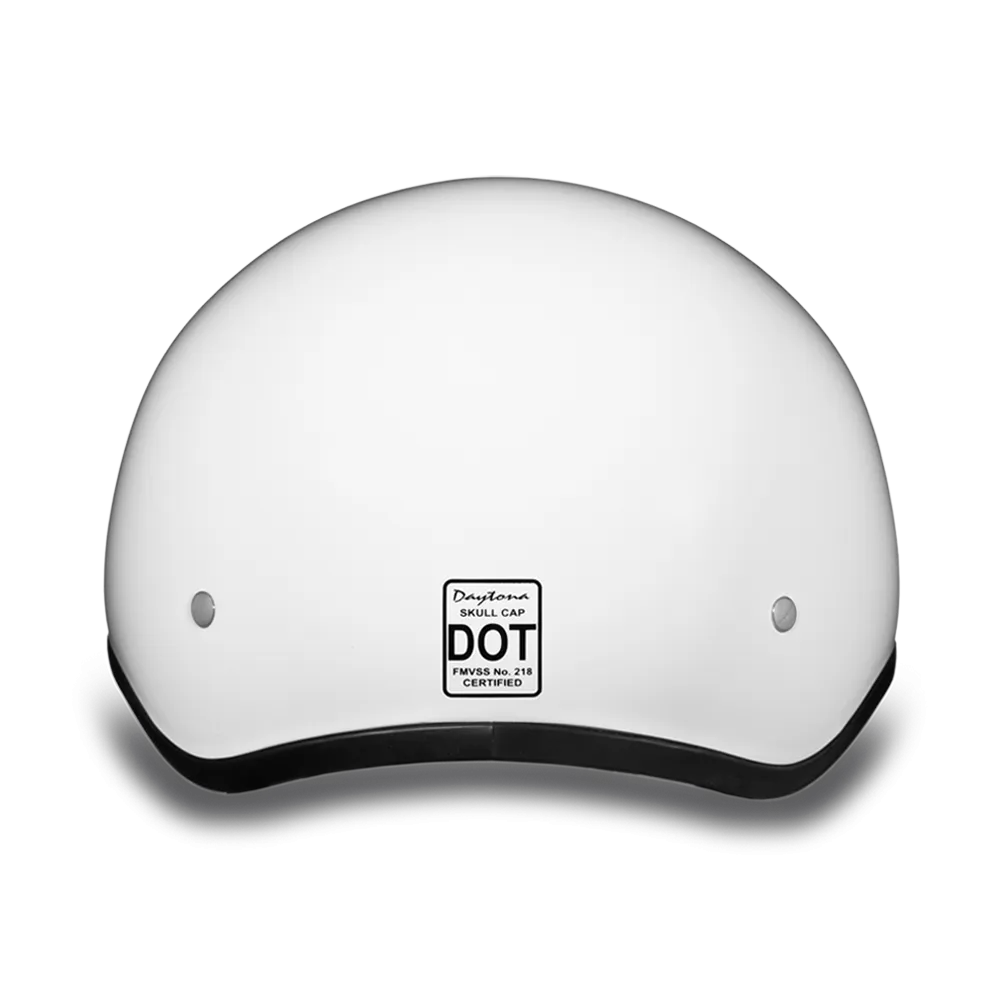 Daytona Skull Cap - Hi-Gloss White - With Visor