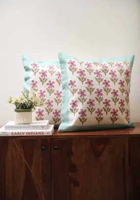 Fancy Vine Hand Block Print Cotton Cushion Cover