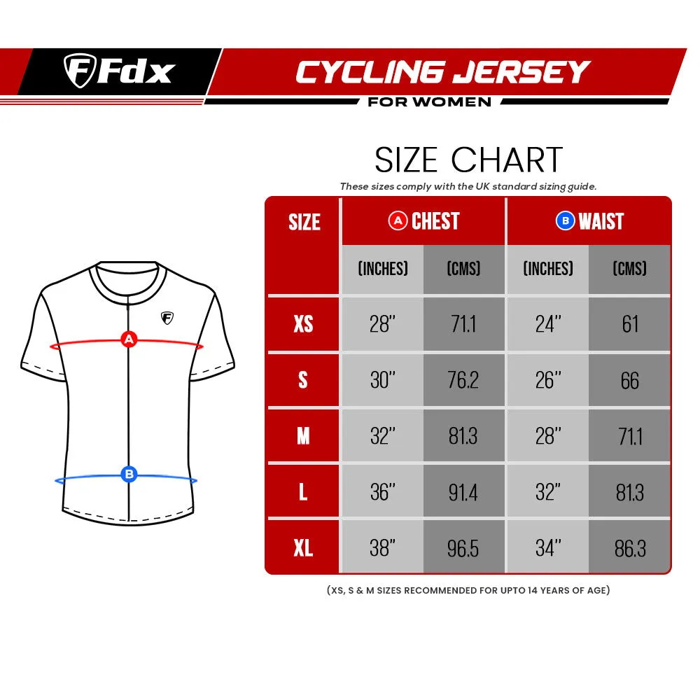 Fdx Velos Blue Women's & Girl's Short Sleeve Summer Cycling Jersey