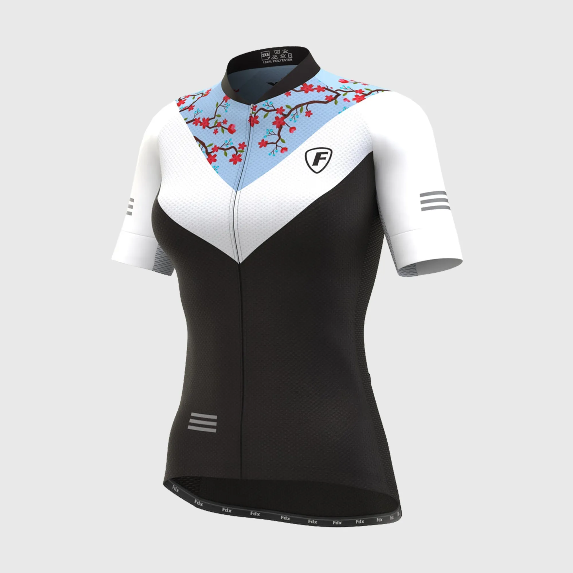 Fdx Velos Blue Women's & Girl's Short Sleeve Summer Cycling Jersey