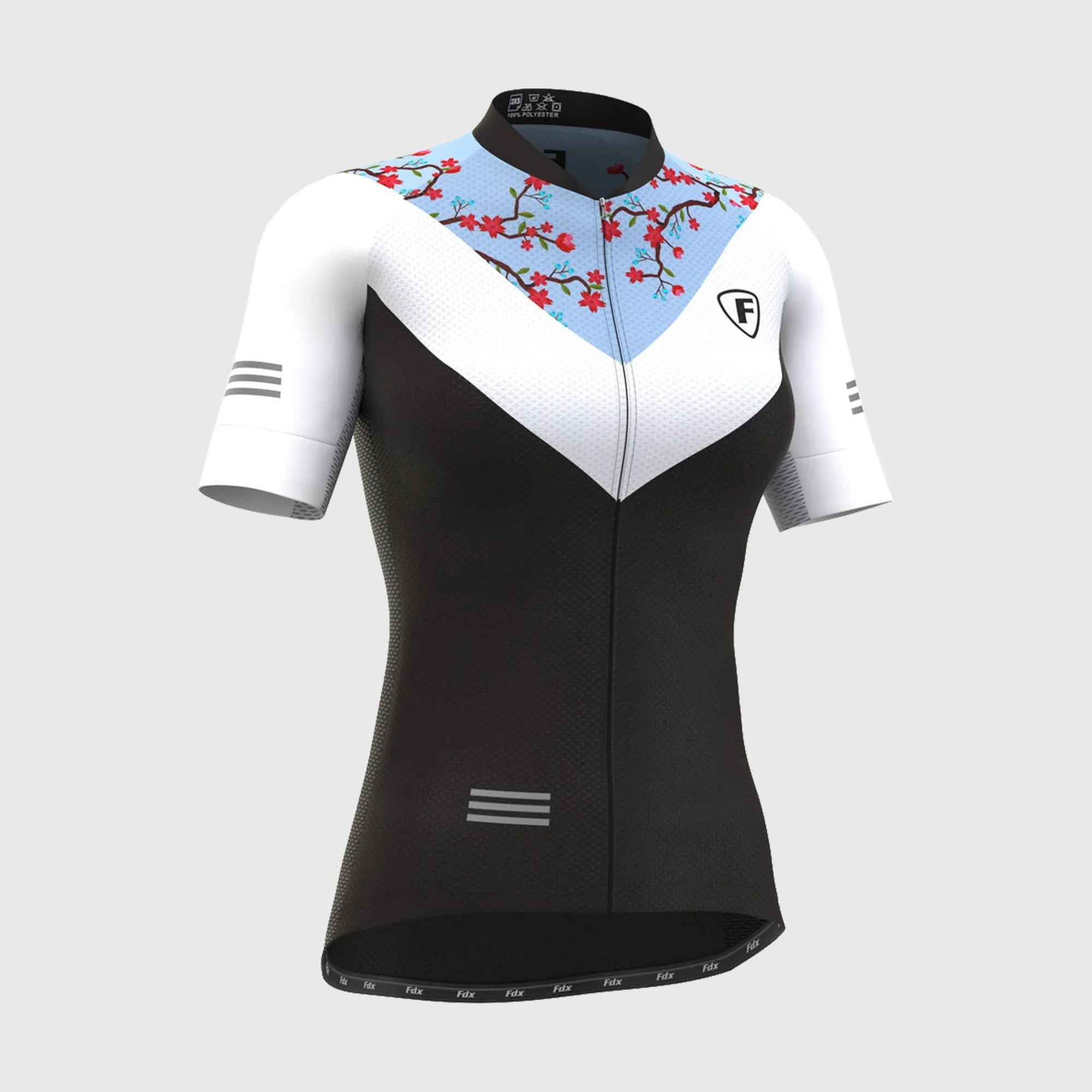 Fdx Velos Blue Women's & Girl's Short Sleeve Summer Cycling Jersey