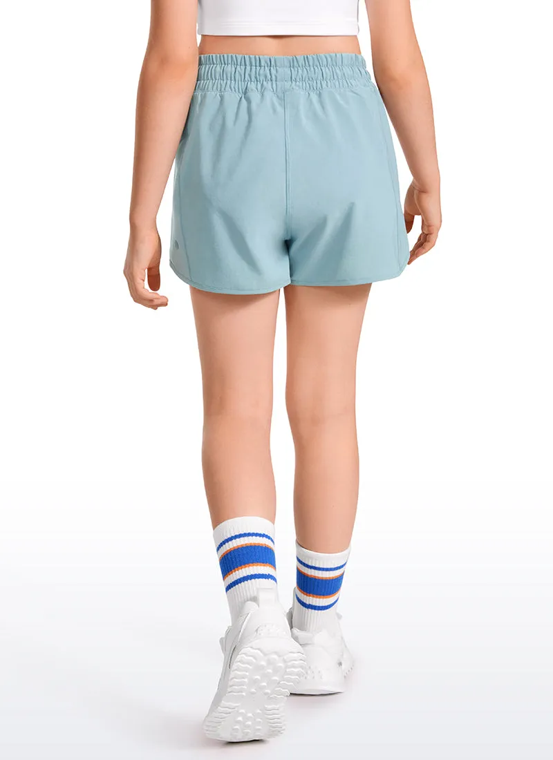 Feathery-Fit Soft Girls Mesh Liner Shorts with Zip Pockets