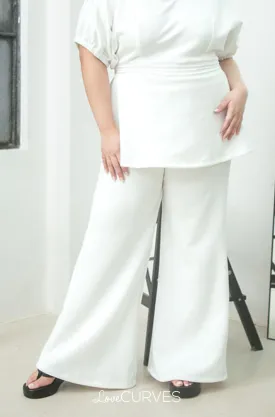 Flared Long Pants - White