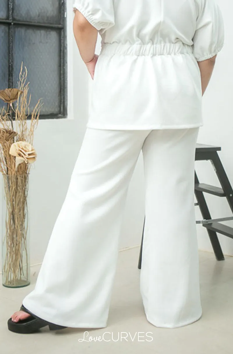 Flared Long Pants - White