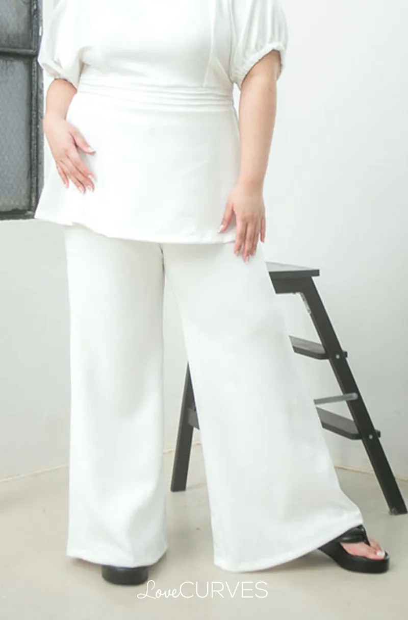 Flared Long Pants - White