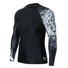 Graphic UPF50  Long Sleeve Rash Guard for Men - Jaguar Style