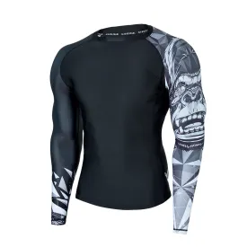 Graphic UPF50  Long Sleeve Rash Guard for Men - King Kong Style