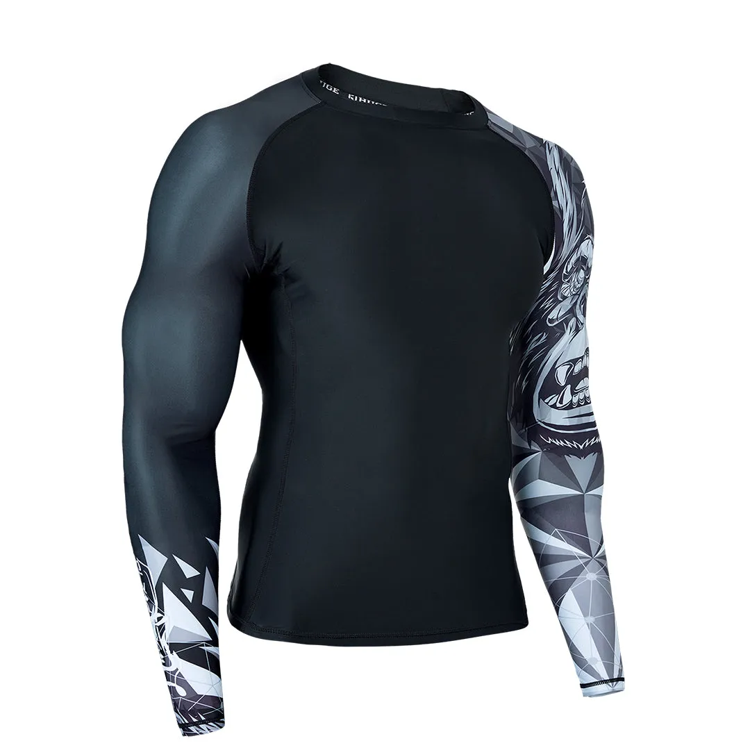 Graphic UPF50  Long Sleeve Rash Guard for Men - King Kong Style