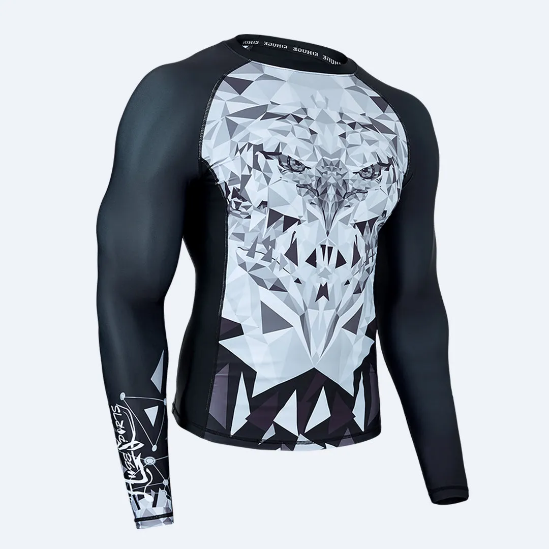 Graphic UPF50  Long Sleeve Rash Guards for Men - Eagle Style