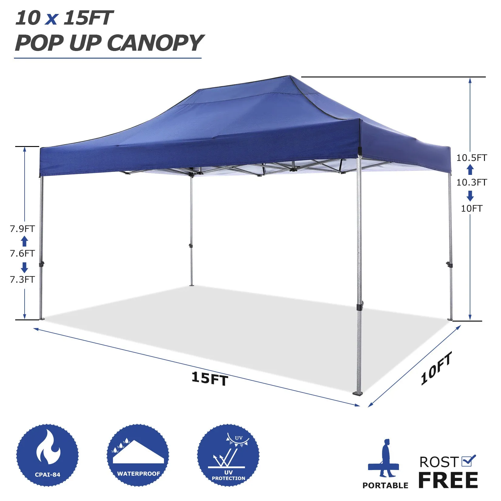 HOTEEL 10x15 Heavy Duty Pop up Canopy Tent with 4 Sidewalls,Outdoor Waterproof Canopy Tent Event Shelter for Parties,Commercial-Series