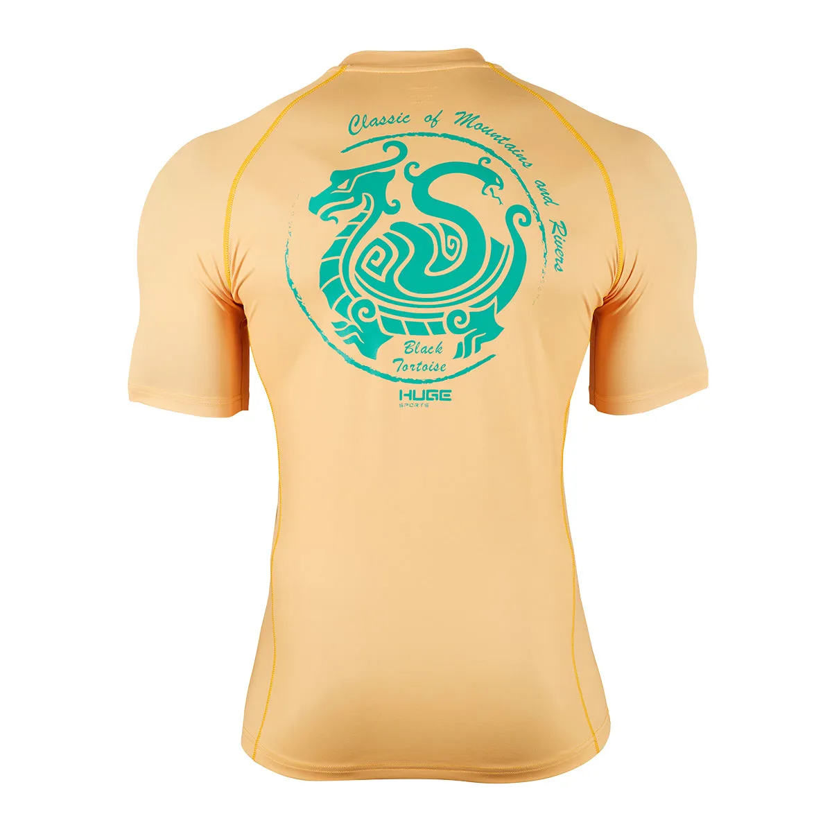 HUGE SPORTS UPF50  Men’s Short Sleeve Rash Guard  - Orange