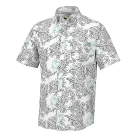 Huk KC Desert Rose Kona Short Sleeve Sport Shirt - White