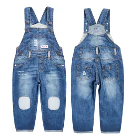 Kids Denim Overalls Ripped Jeans Jumpers