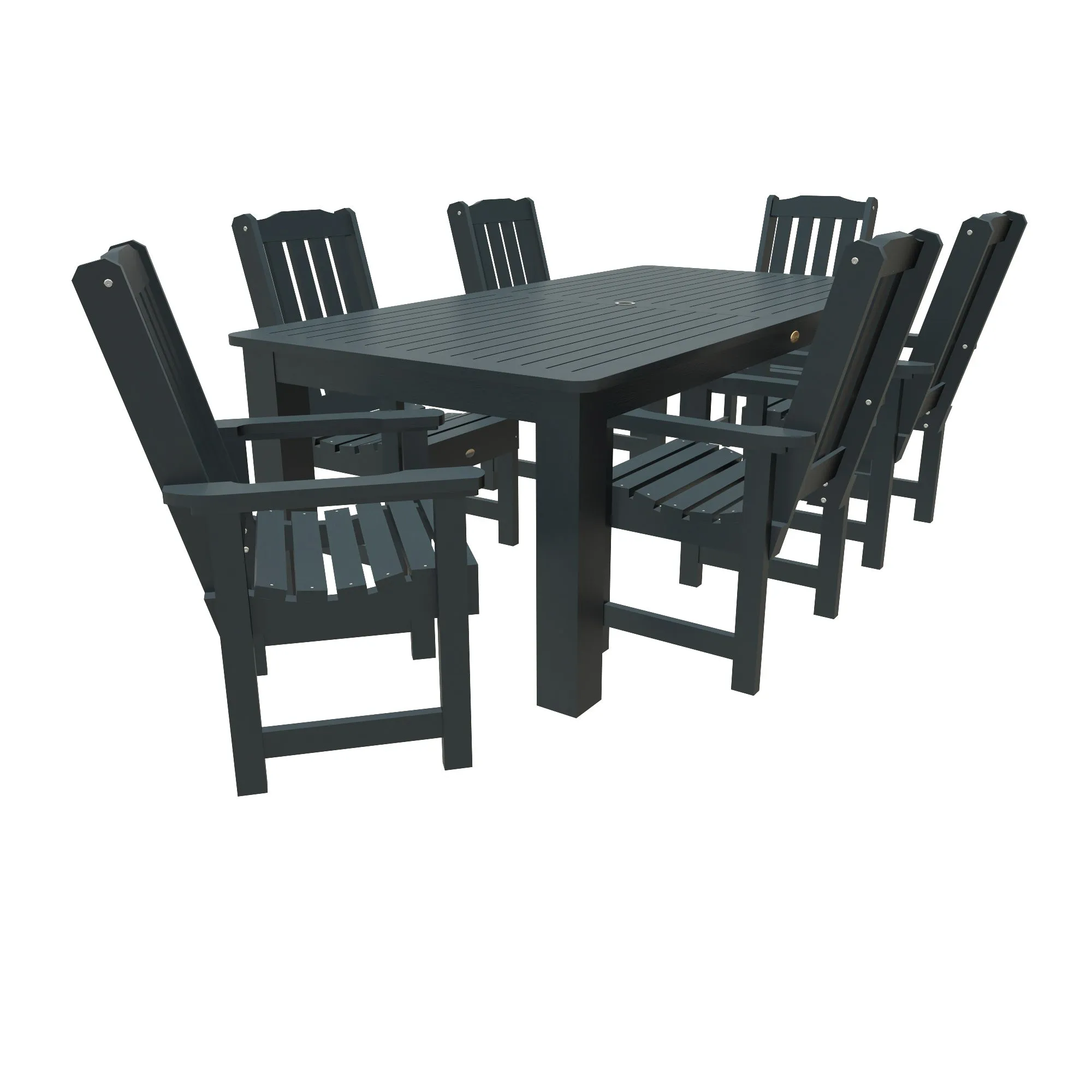 Lehigh 7pc Rectangular Outdoor Dining Set 42in x 84in - Dining Height