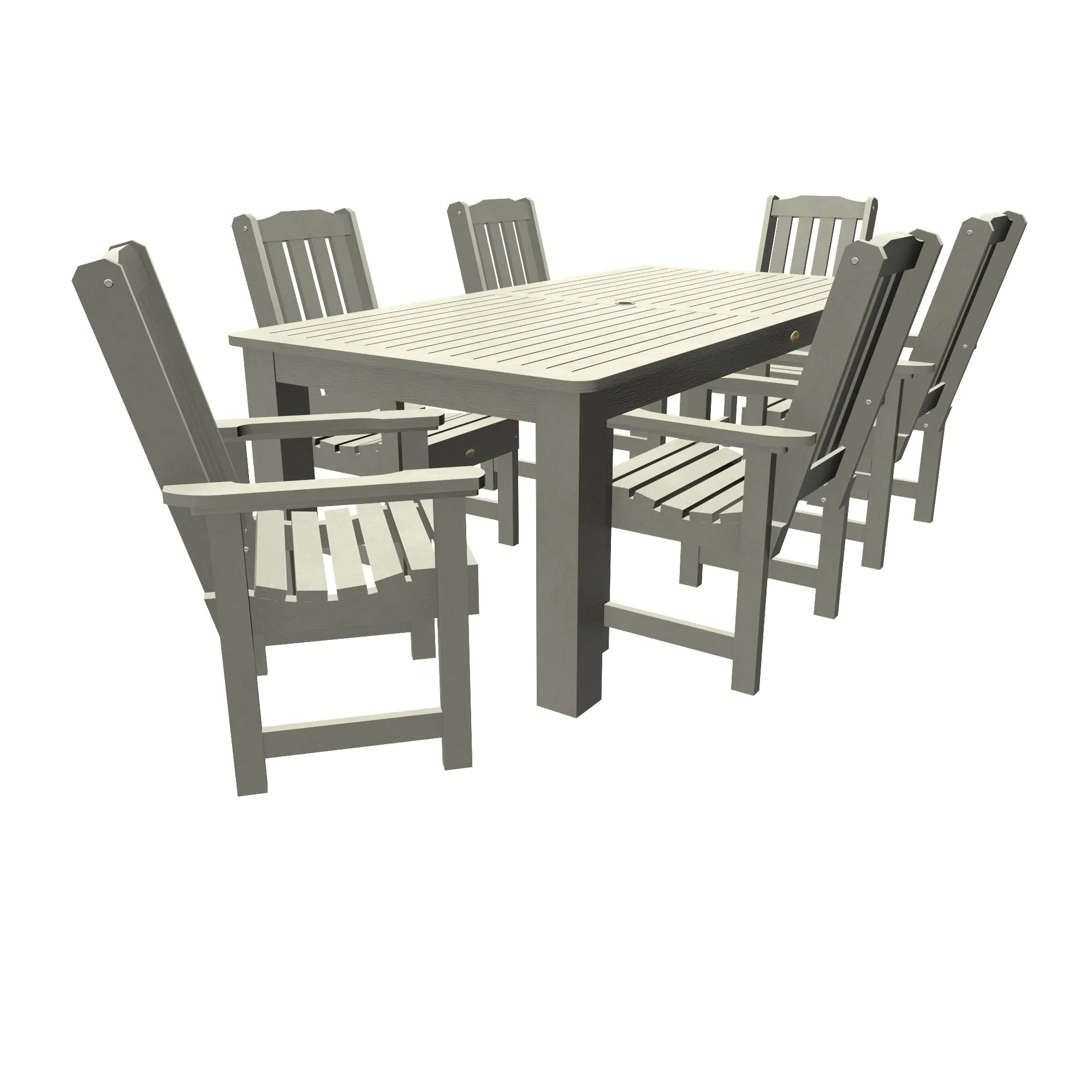 Lehigh 7pc Rectangular Outdoor Dining Set 42in x 84in - Dining Height