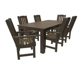 Lehigh 7pc Rectangular Outdoor Dining Set 42in x 84in - Dining Height