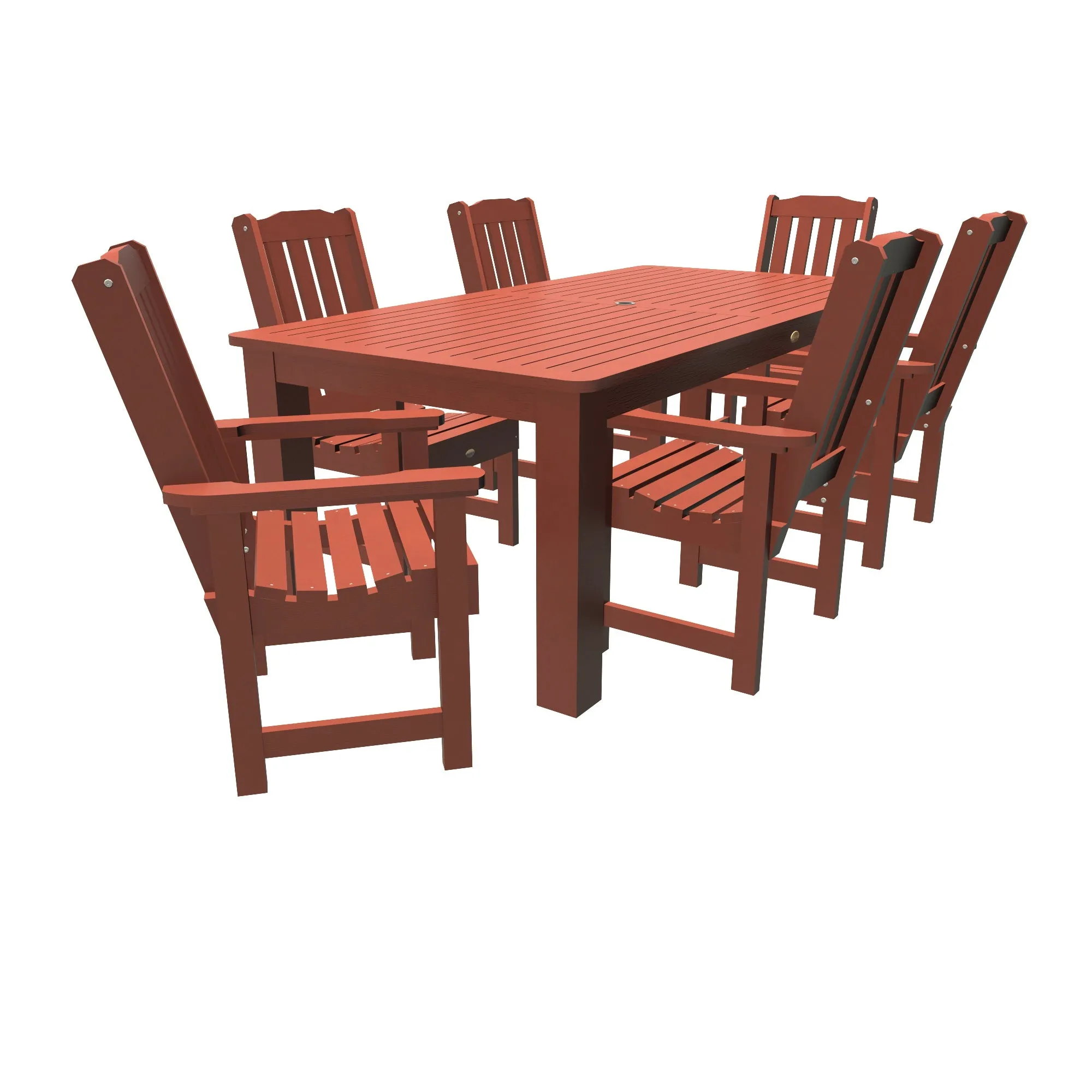 Lehigh 7pc Rectangular Outdoor Dining Set 42in x 84in - Dining Height